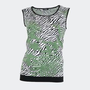 Camiseta mujer sin mangas estampado en plantas