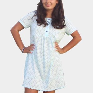 Camisón mujer punto manga corta con tapeta estampado florecita