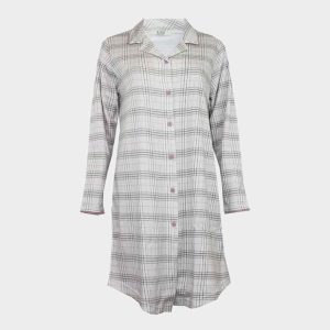 Camisón de mujer punto felpa ABIERTO a cuadros