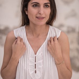 Camisón con volante de lunares para mujer hecho a mano – Modelo Tulipán