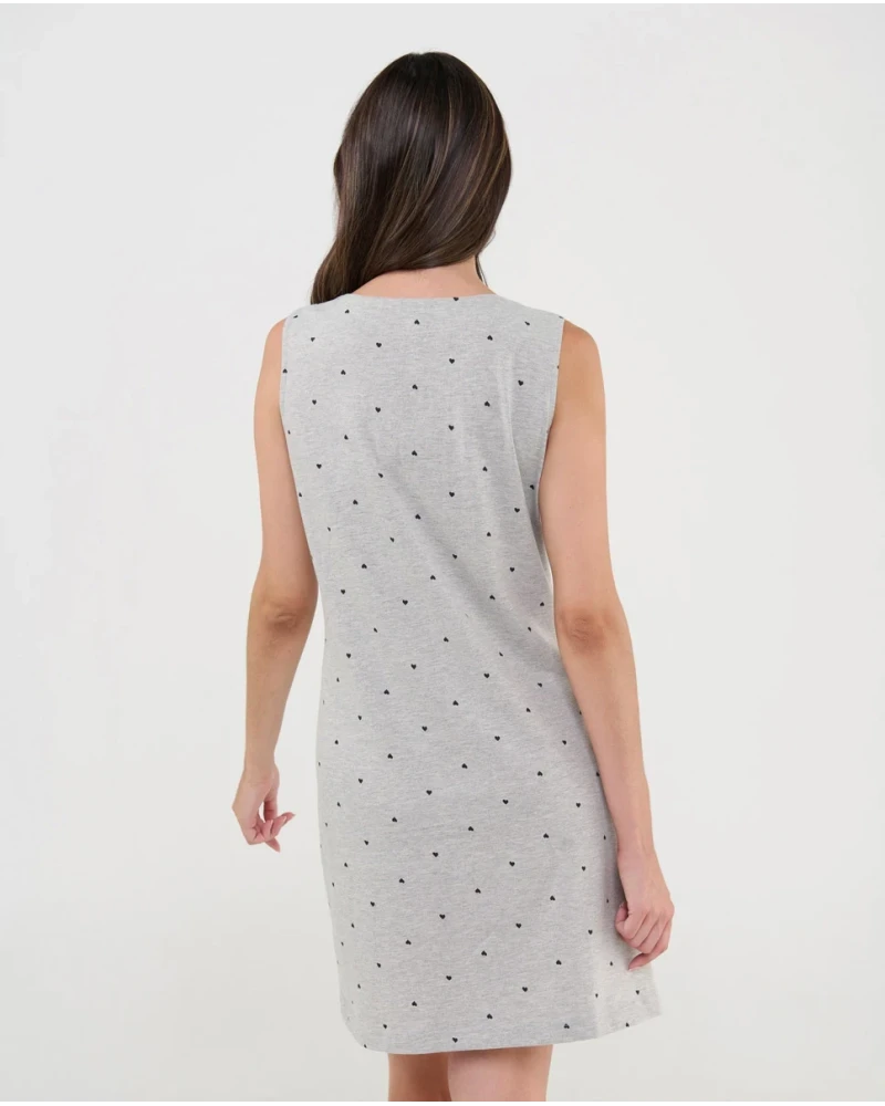 Camisón Corto Lohe de Tirantes en Punto Vigoré con Corazones V263293 - Imagen 3
