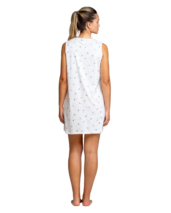 Camisón de Algodón Sin Mangas Egatex – Estampado Floral con Tapeta Abotonada. 261416 - Imagen 3