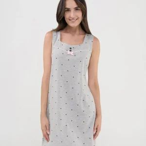 Camisón Corto Lohe de Tirantes en Punto Vigoré con Corazones V263293