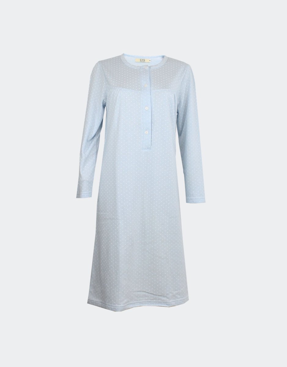 Camison mujer punto felpa con tapeta estampado de topito blanco - Imagen 2