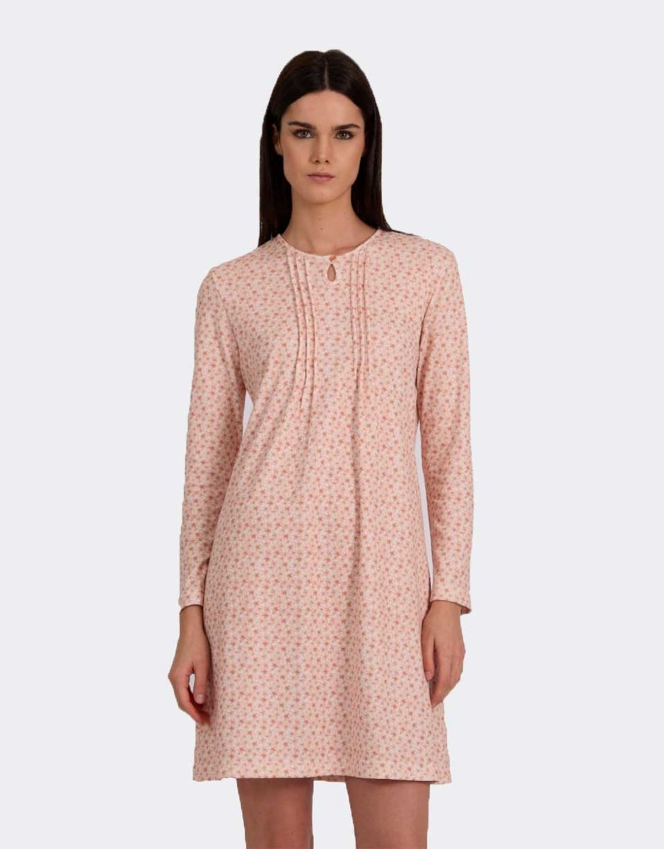 Camisón mujer punto felpa con tablas estampado florecitas - Imagen 3