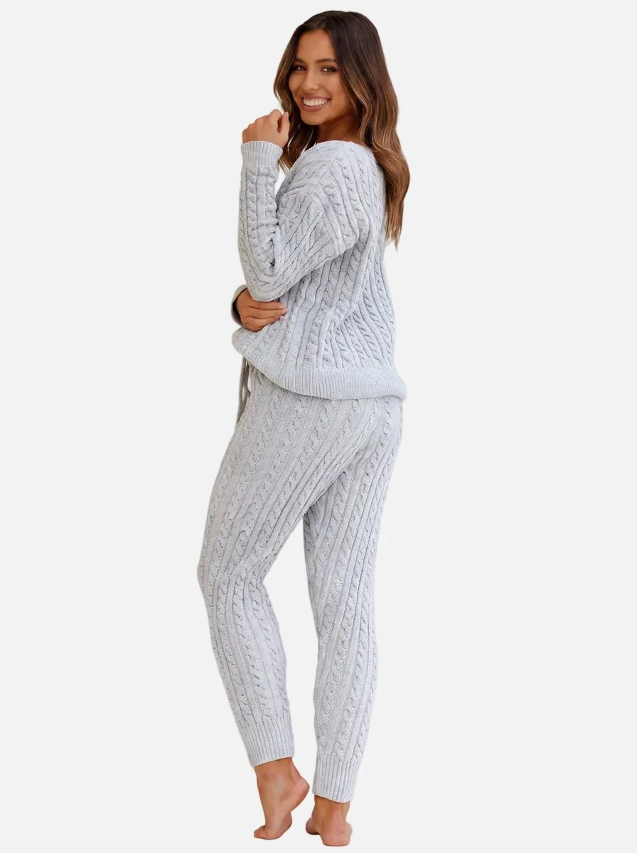 Cable Knit Sweater & Pants Set - Imagen 6