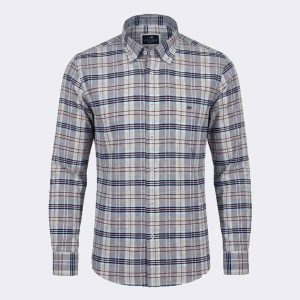 Camisa manga larga de hombre tela fina a cuadros grandes