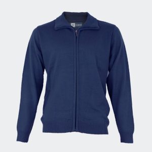 Chaqueta hombre verano básica con cremallera, cuello vuelto y bolsillos