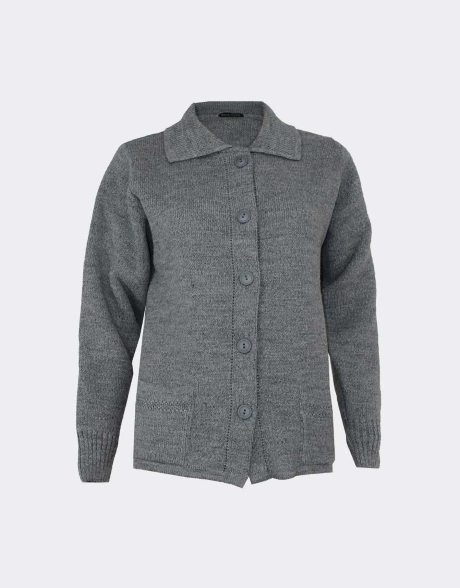 Chaqueta mujer punto con cuello y bolsillos - Imagen 3