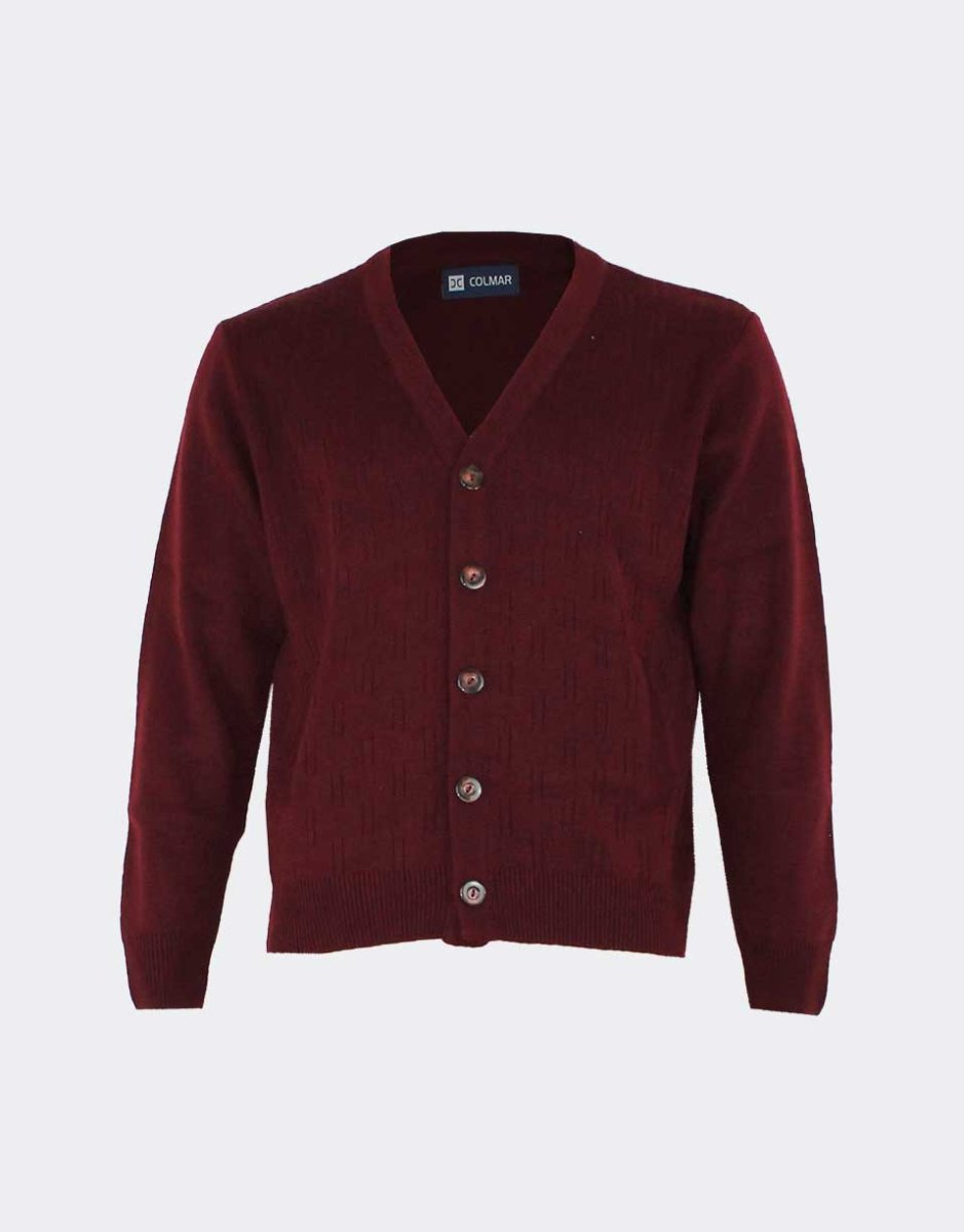 Chaqueta hombre punto cuello pico y bolsillos, relieve ‘palitos’ - Imagen 3