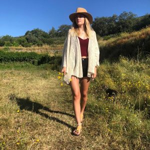 Chaqueta mariposa de lana merina «Espiga blanca»