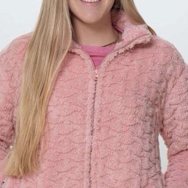 Bata Corta Rosa Mujer Cremallera de Don Algodón. DA24460 - Imagen 4