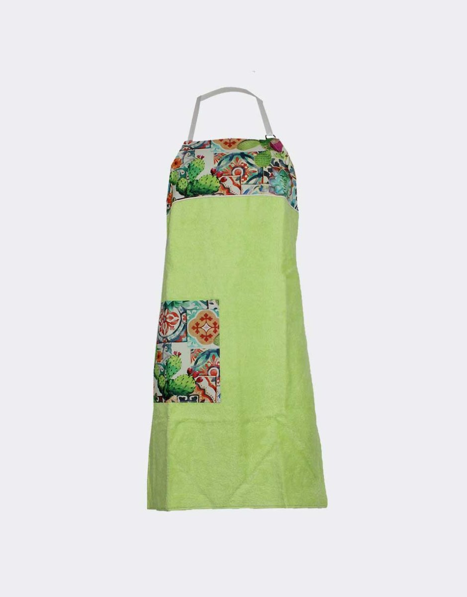 Delantal de rizo verde mosaico