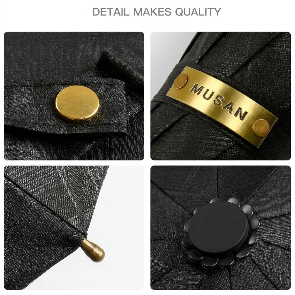 Wooden Handle Business Umbrella UPF 50+ - Imagen 8