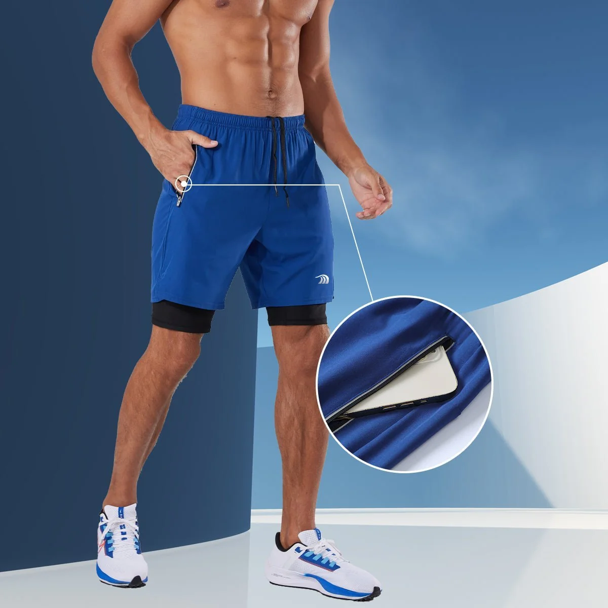 Double Layer Sports Shorts - Imagen 9
