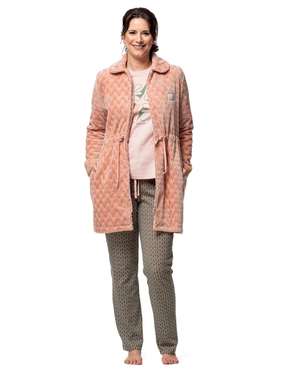 Bata de Coralina Suave con Estampado Zigzag de Egatex - Imagen 2