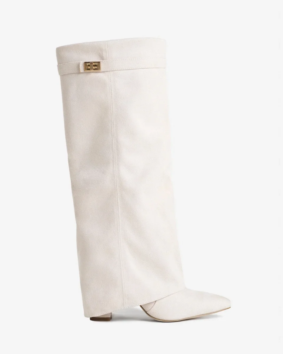 Botas altas de ante Lavista - Crema