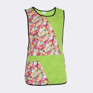 Estola o casulla verde con dibujo de caramelos