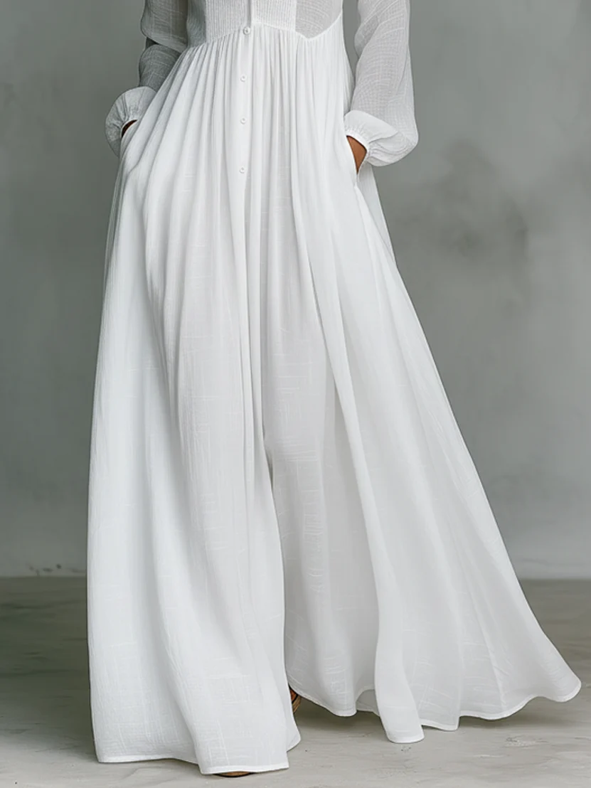 Vestido Maxi de Algodón y Lino con Patchwork - Lina - Imagen 6
