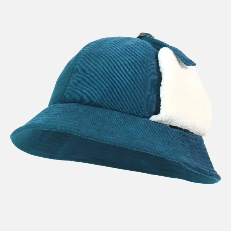 Ear Flap Corduroy Bucket Hat - Imagen 3