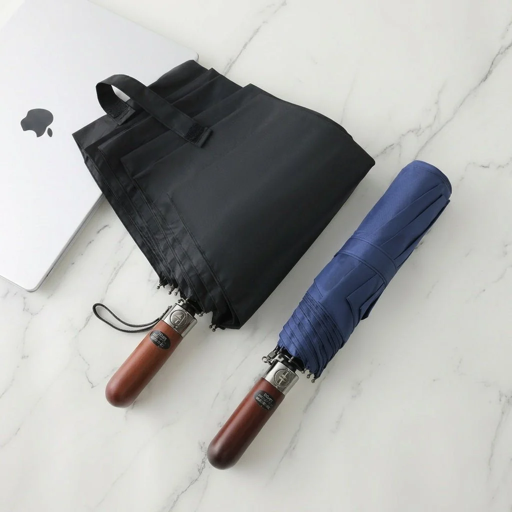 Fully Automatic Double Canopy Wooden Umbrella - Imagen 5