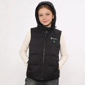 Girls Goose Down Heated Hooded Puffer Vest