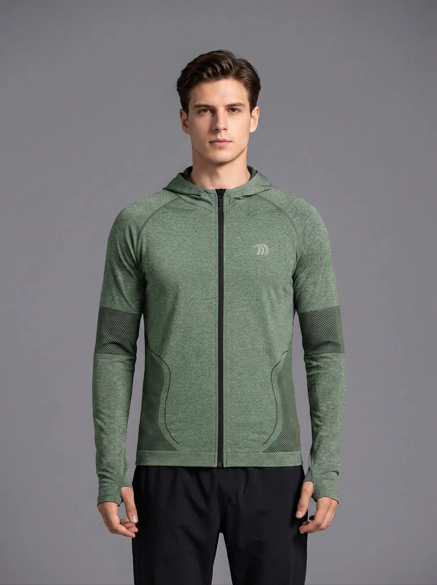 Men’s Seamless Hooded Athletic Jacket - Imagen 7