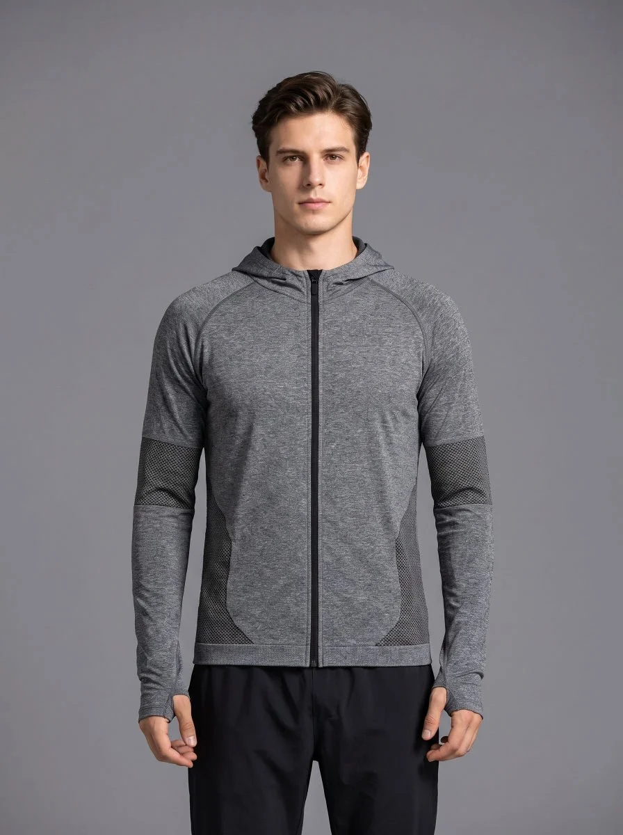 Men’s Seamless Hooded Athletic Jacket - Imagen 3