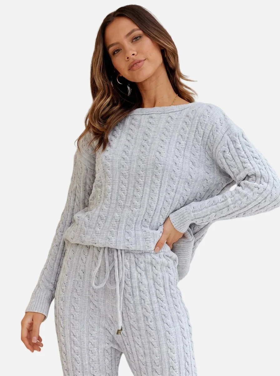 Cable Knit Sweater & Pants Set - Imagen 3