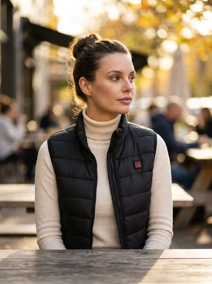 Women's Navy Heated Gilet - Imagen 4
