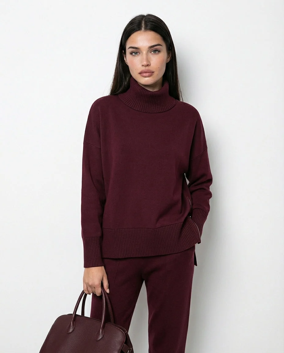 Eva – Conjunto Cómodo de Punto con Cuello Alto - Imagen 4