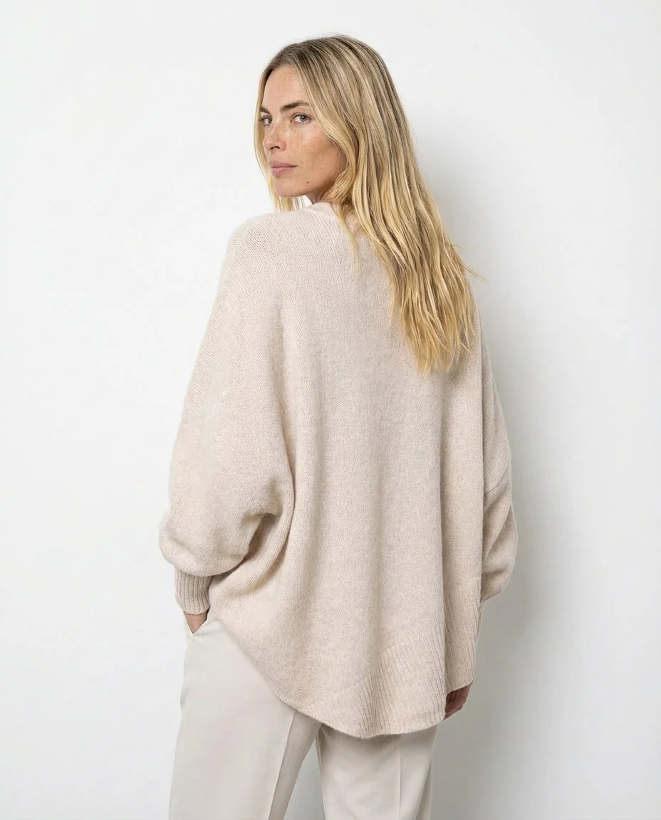 Jersey Oversize de Lana Premium Alessia – Blanco - Imagen 3