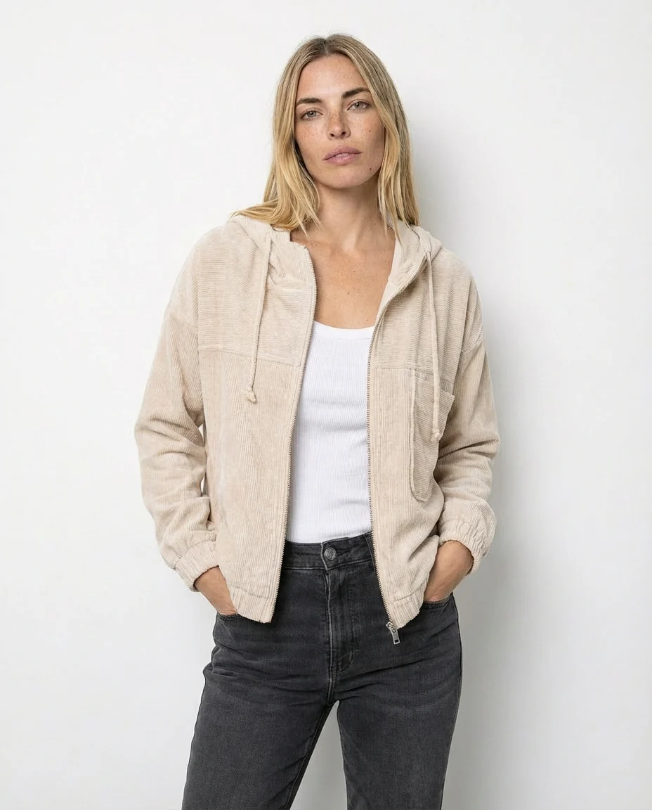 Chaqueta de pana acanalada Isabella – Negro - Imagen 3
