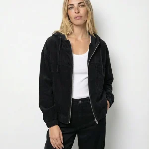 Chaqueta de pana acanalada Isabella – Negro