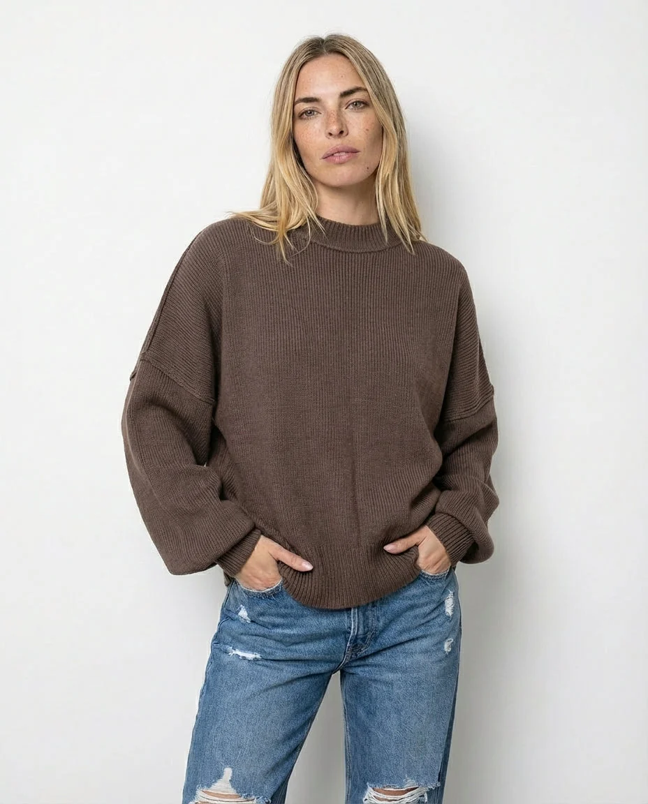 Jersey de Estilo Relajado Martha – Marrón - Imagen 4