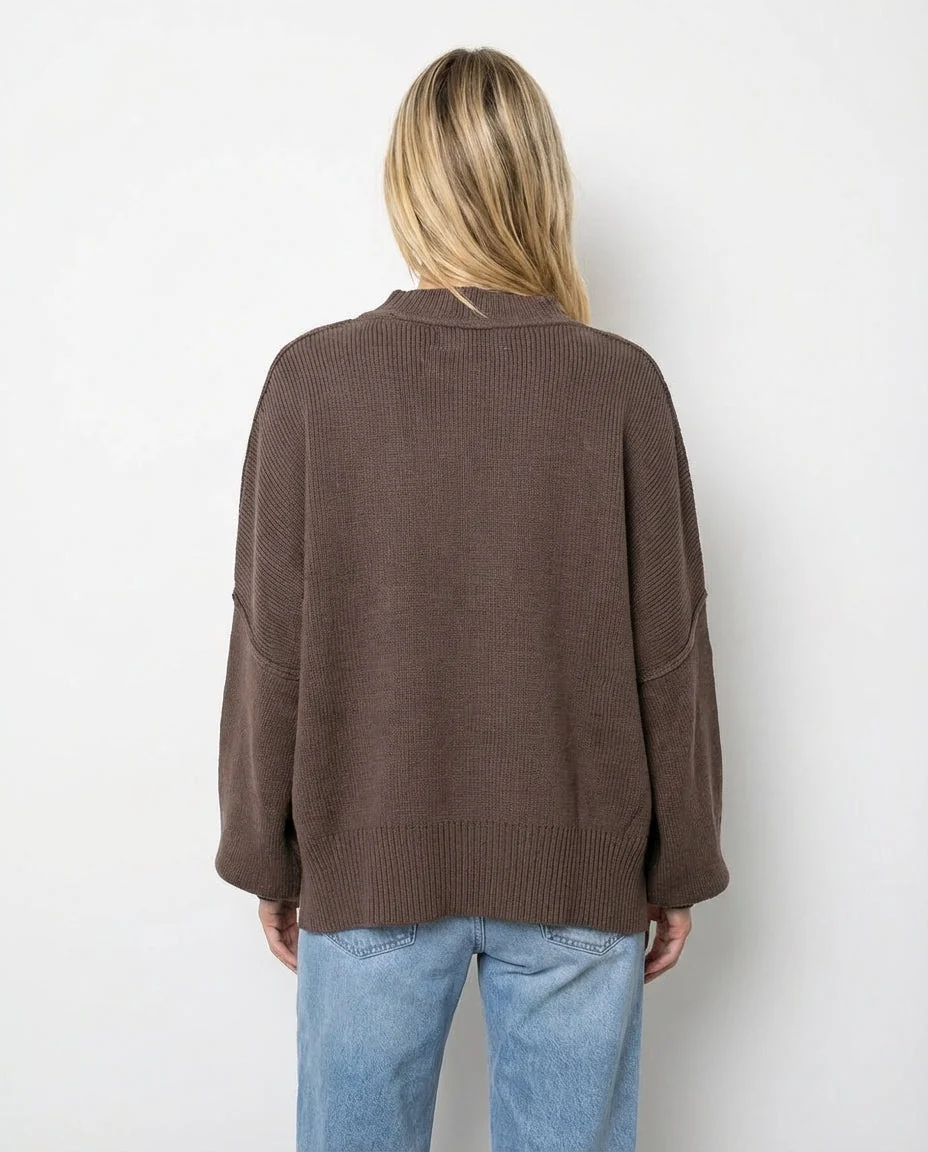 Jersey de Estilo Relajado Martha – Marrón - Imagen 3