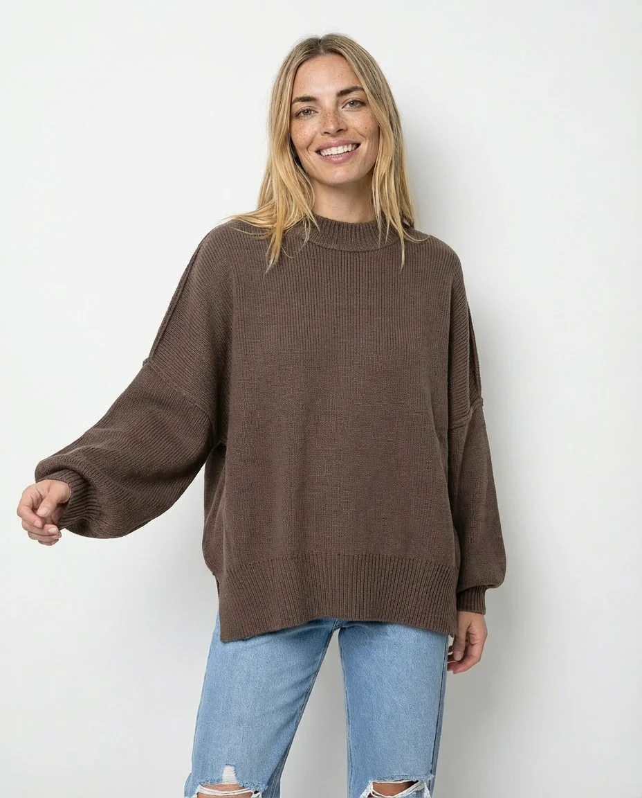 Jersey de Estilo Relajado Martha – Marrón - Imagen 5