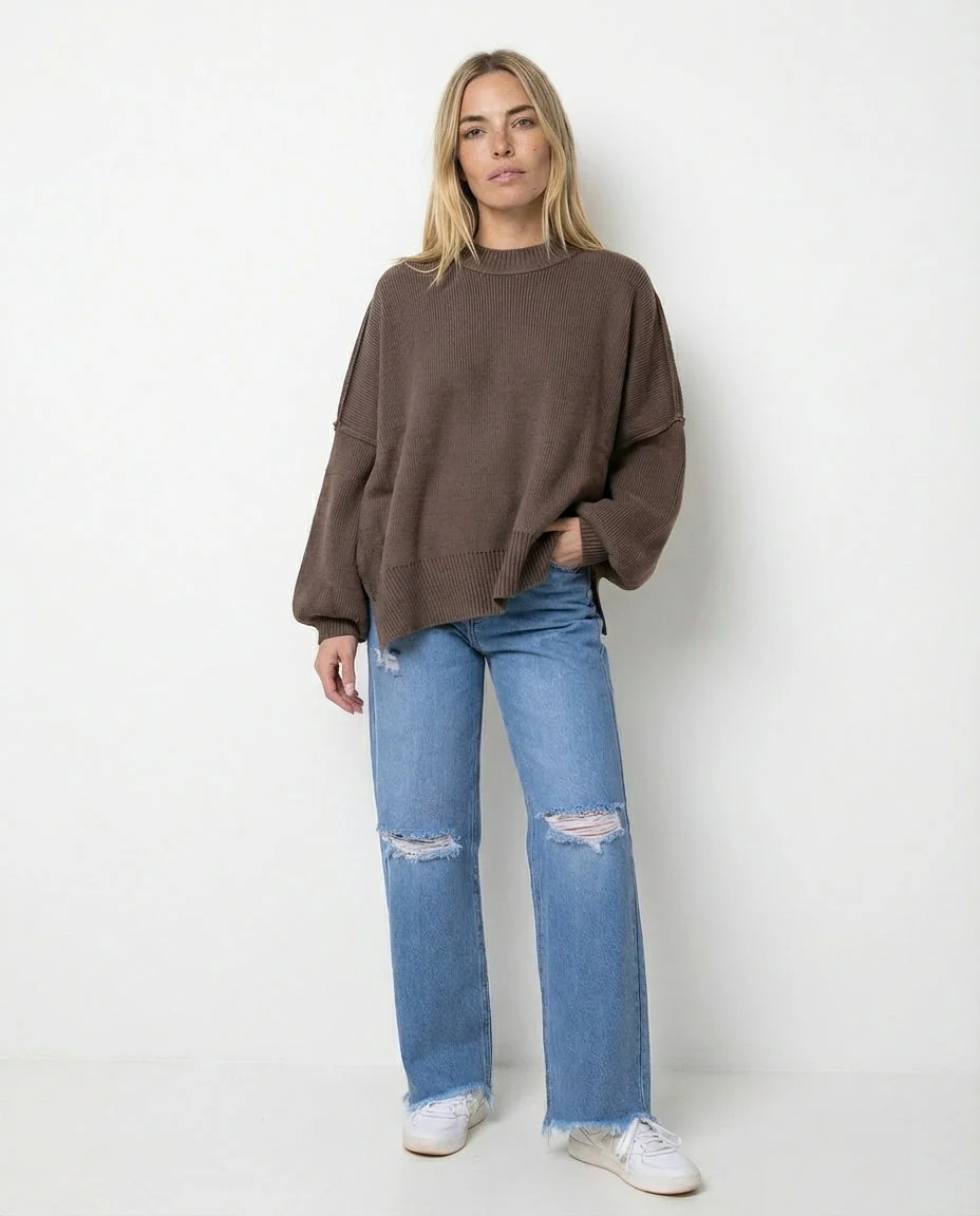 Jersey de Estilo Relajado Martha – Marrón - Imagen 2