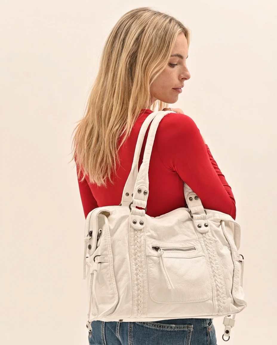Bolso urbano vintage - Blanco - Imagen 2