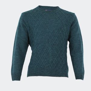 jersey hombre punto cuello redondo jaspeado relieve rombos delante