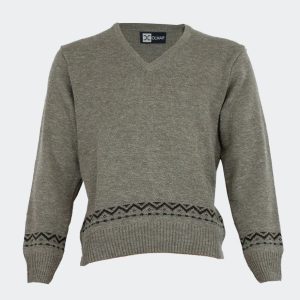Jersey pullover hombre punto jaspeado acabado con franja zig zag