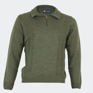 Jersey polo hombre punto jaspeado con cenefa geométrica