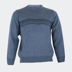 Jersey hombre punto cuello redondo con cenefa