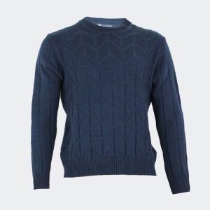 Jersey hombre punto lana jaspeado con relive