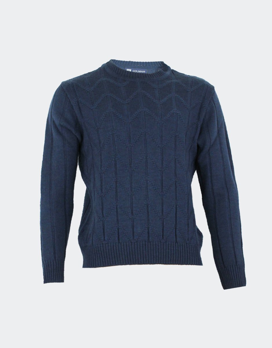 Jersey hombre punto lana jaspeado con relive
