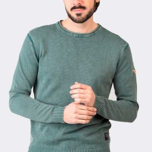 Jersey hombre punto algodón con cuello rulé