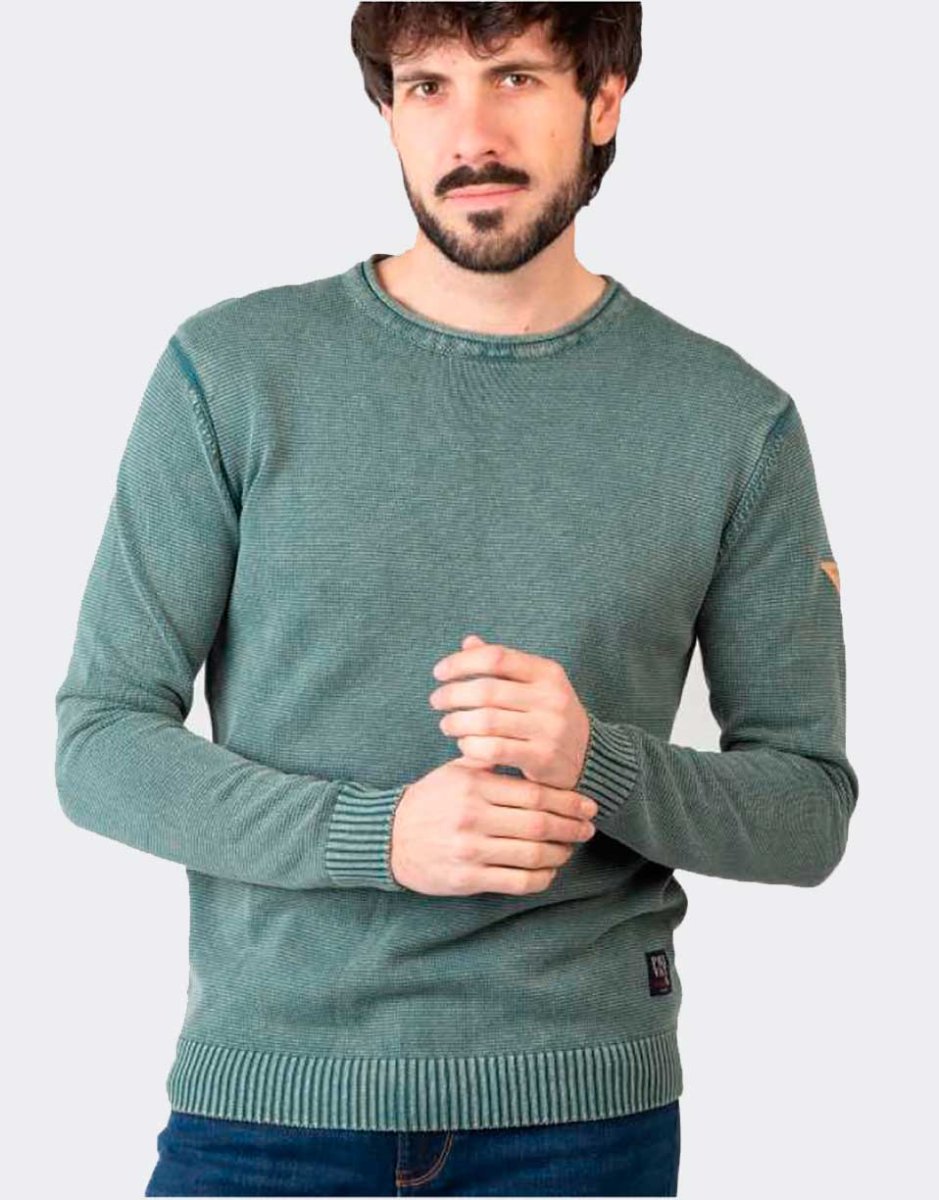 Jersey hombre punto algodón con cuello rulé - Imagen 2