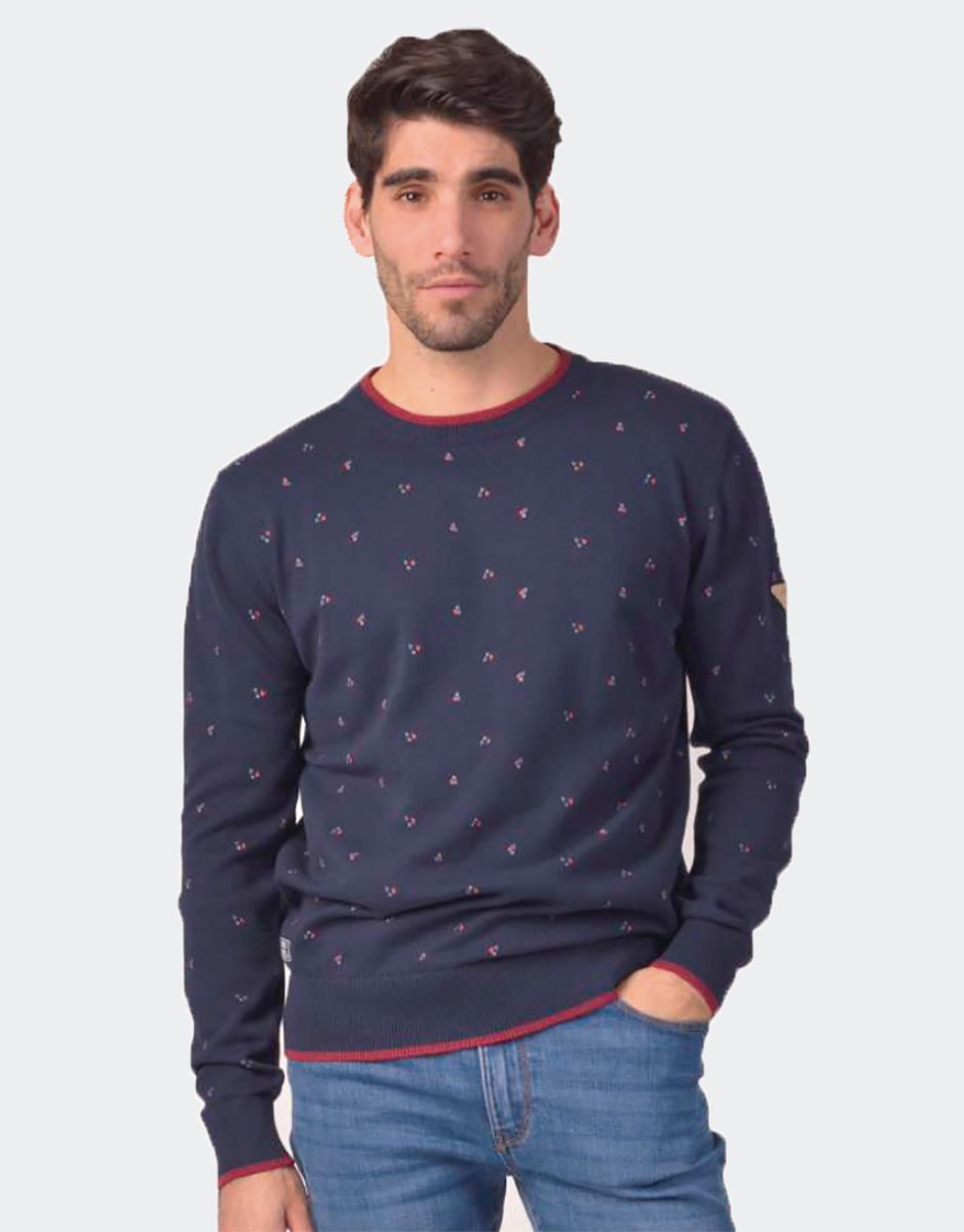 Jersey azul marino con triángulos de redonditas - Imagen 2