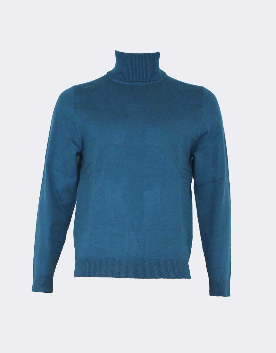 Jersey hombre punto cuello alto en liso, un básico
