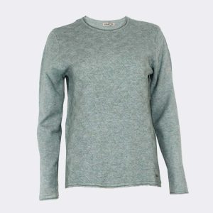 Jersey mujer punto suave cuello redondo con relieve geométrico